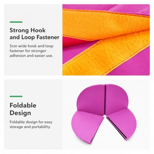 Folding Safety Mat for Home Spinning Round Pole Dance Mat, Round Foldable Aerial Yoga Mat for Pole Dancing, Gymnastics, Aerial Hoop, Simple Maintenance - size: 150*3cm/59.1*1.2in
