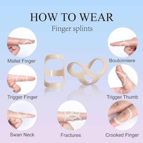 Oval Finger Splint 6 pcs, Finger Splints for Arthritis, Mallet Finger, Trigger Finger Splint, hypermobility(EDS) finger For Thumb/Middle,/Index/Pinky or Ring Finger (size 10,11 each 3pcs) - size: size 10,11 each 3 pcs