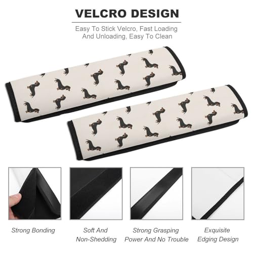 2 Pack Dachshund Weiner Dog Pet Dogs Car Seat Belt Pad Soft Padded Automotive Seat Belt Protector for Child, Stroller Pushchair High Chair, Shock Absorption - color: Pattern 907