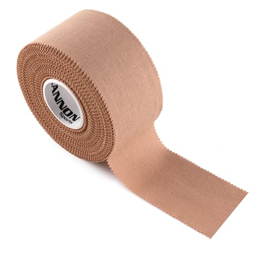 Cannon Sports Premium Athletic Tape - 1.5” x 45 Feet Per Roll - Easy Tear, No Sticky Residue, Very Strong, Hypoallergenic and Latex Free - Ideal for Sprains, Strains, First Aid - Pack of 3 (Natural) - color: Natural