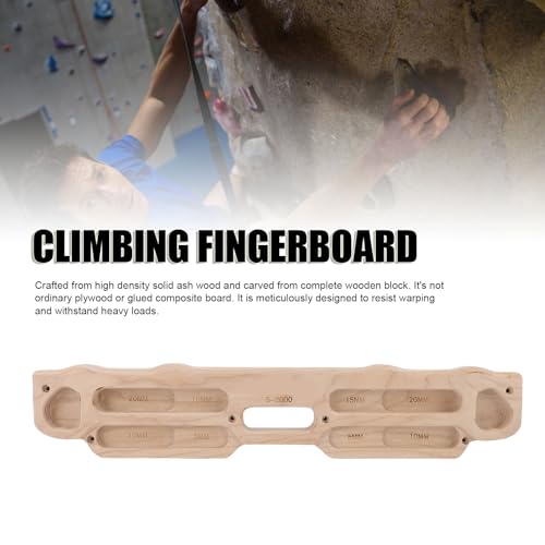Dpofirs Bouldering Training Board for Finger Strength | Solid Wood Climbing Hangboard with Mounting Kit, Home Gym Pull Up Bar Friendly