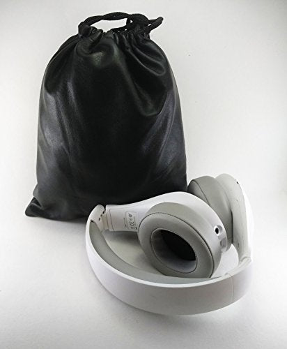 Multiple use Lambskin Leather Pouch with Drawstrings: (Black, 23 cm X 31 cm) - color: Black