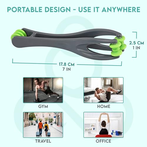 COZLOW Dual Finger Massager - Hand Massage Tool for Knuckles, Palm, Wrist | Cozlow manual hands & fingers massage roller - trigger point therapy for cramps, arthritis, carpal tunnel, muscle pain relief