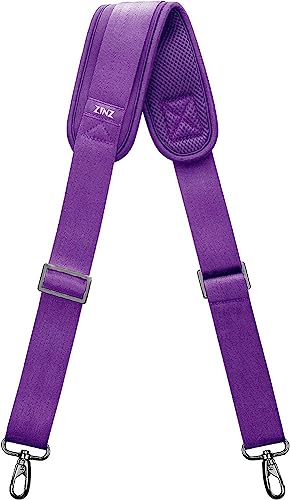 Bag Shoulder Strap, Padded Adjustable Shoulder Strap Replacement - color: Purple, size: 57"