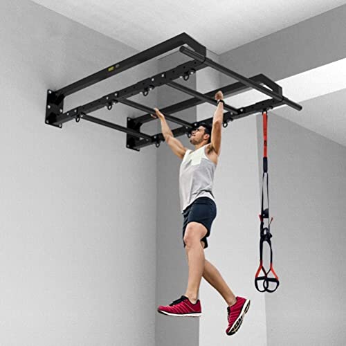 Wall Mounted Pull Up Bar, Home Gym Multifunctional Strength Training Fitness Equipment, Heavy Duty Ceiling Climbing Frame, Load 660 LBS