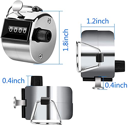 FEBSNOW 2 Pack Tally Counter Clicker 4 Digit Number for School Event | For Row Sport School Event Coaches, Mechanical 4 Digit Counting, Handheld People Clicker Counter - color: Metallic Black