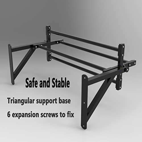 Wall Mounted Pull Up Bar, Rotating Horizontal Bar Parallel Bar Climbing Frame, Indoor Strength Training Fitness Equipment, Max Load 300kg
