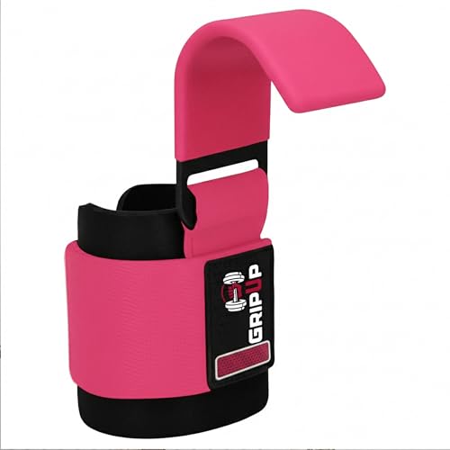Weight Lifting Hooks – Heavy Duty Gym Straps for Deadlifts, Pull-Ups, Rows & Strength Training Secure Grip Support for Weightlifting, Powerlifting CrossFit Nylon & Neoprene Padding - color: Pink