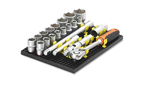 Universal Clips & Socket Holders (50 pcs) - Accessories for Organizer Genie Pegboards to Organize Tools, Mix Pack of Universal Clips and Assorted Socket Holders - style: Universal Clips and Socket Holders Mix Pack - 50 Pieces