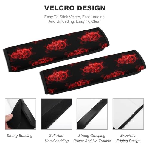 2 Pack Red Skull Car Seat Straps Shoulder Pads Universal Soft and Comfortable Seat Belt Cushion for Adults and Children, Stroller Pushchair High Chair - color: Pattern 920