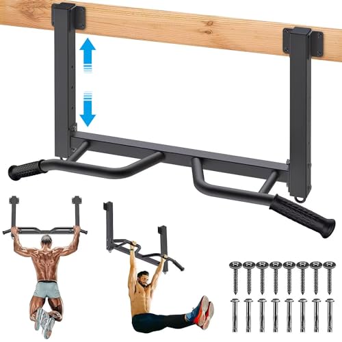 Kipika 32" Ceiling Mounted Pull Up Bar - Heavy Duty, Highly Adjustable, Multifunctional Chin Up Bar - Home Gym System with Punching Bag Hanger and Resistance Bands Training - color: Joist Pull Up Bar