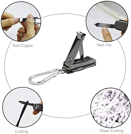 5in1 Multi Tool Nail Clippers,Nose Hair Scissors,Nail Files,Multi Purpose Pocket Knife,Screwdriver,Key Chain for Mini Multi Nail Clippers,Travel,Fishing,Hiking,Camping