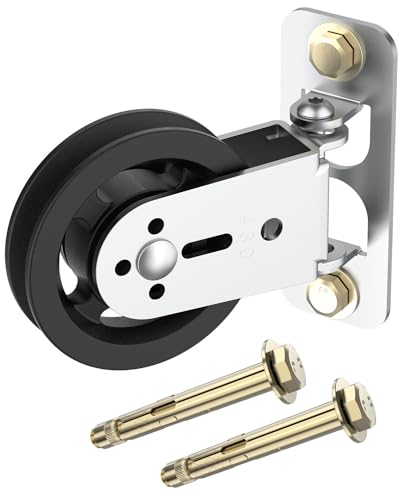 Gym Pulley Blocks, 3.5Inch/88mm Wall Mount Fixed Pulley Wheel, Upgrade Rotation 180 Degree, Load Bearing 300LBS, Heavy Duty Swivel Wheel for LAT System, DIY Fitness - style: Wall-mounted Pulley -1 Pack