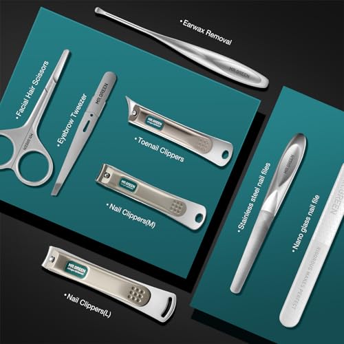 MR.GREEN Manicure Sets Light Luxury Nail Clipper Kits Personal Care Tools Fashion Contrasting PU Case (Mr-8885) - color: Mr-8885