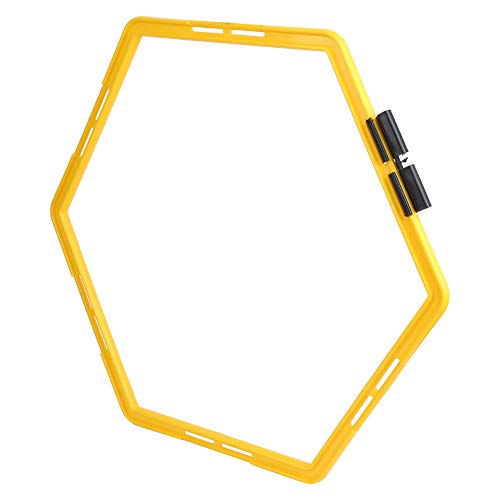 RiToEasysports Agility Rings Set, 6PC Hexagonal Step Training Equipment with Quick-Connect Clips for Football Basketball Tennis Workouts