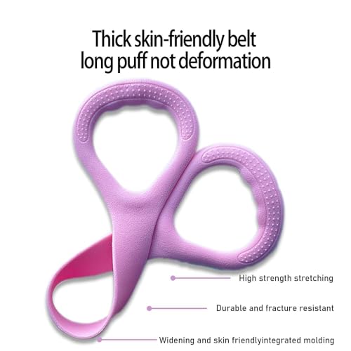 2-Pack Figure 8 Resistance Band TPR Pull Strap for Upper Body Stretching and Exercise - color: Pink Purple