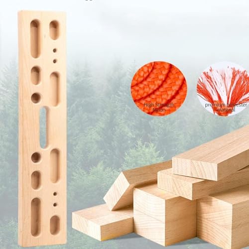 Climbing Hangboard Heavy Duty Wooden Trainer | Rock Climbing Pull Up Bar Grip Trainer for Climbers Beginner Men Women Home Gym Indoor Fitness Workout