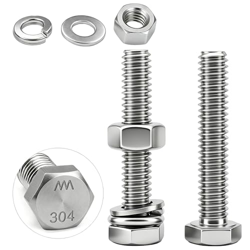18 Sets 1/4-20x2-3/8 Bolt and Nut Set, Flat & Lock Washers Included,72PCS | 304 Stainless Steel 1/4-20 Bolt, Precision Fasteners Mechanical Assembly Equipment Repair & DIY - size: 1/4-20x2-3/8" 18sets