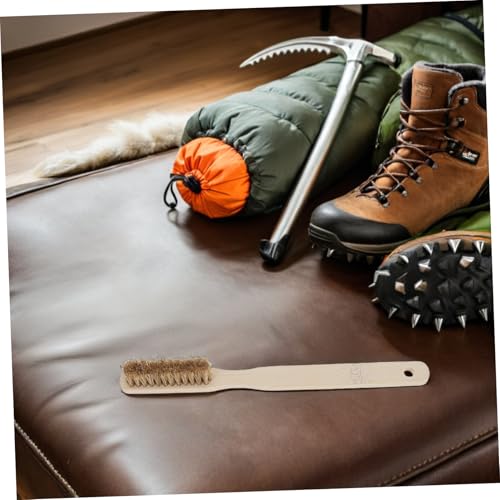 Rock Climbing Brush with Wood Handle and Firm Bristles for Removing Chalk and Dirt, Powerful Scrubbing Tool for Indoor and Outdoor Climbing Surface Cleaning