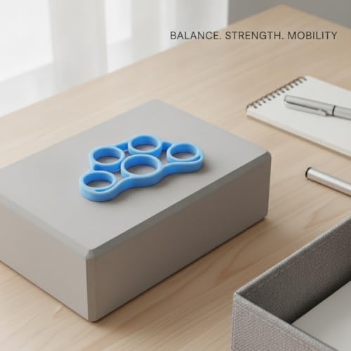 Premium Silicone Finger Resistance Band for Hand Exercise and Grip Practice - color: Blue