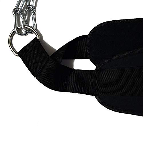 Weighted Dipping Belt with Chain Pull Up Belt Bodybuilding Gym Workout Exercise Bar Pullups for Powerlifting, Weight Lifting, Fitness