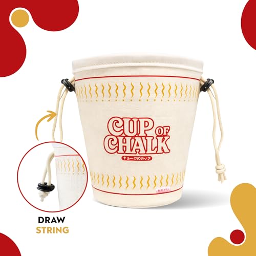 Chalk Bag for Rock Climbing, Bouldering, and Weightlifting - Asian-Inspired Design - Premium Chalk Bucket with Quick-Clip Belt, Zipper Pocket, Brush Holder - color: Cup of Chalk