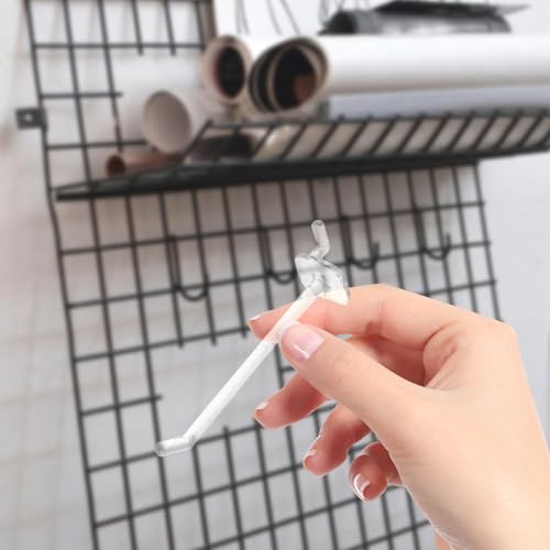 50pcs 15cm Plastic Pegboard Hooks for Tool Hanging Board, Garage Wall Hooks and Pegboard Organizer Accessories for Workshop and Store Display