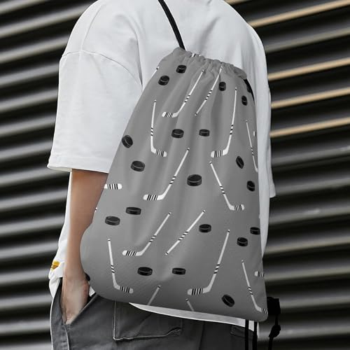 Water Resistant Drawstring Backpack Lightweight Sackpack for Yoga Gym Beach Travel, Men Women Unisex Sports Bag, Grey Hockey Bags - color: Picture (29)