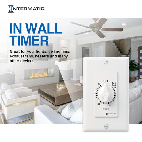 Intermatic SW60MWK 60-Minute Spring Wound Timer, White - Energy-Saving Control for Lights and Appliances - Easy Installation and Operation - size: 60 Minutes