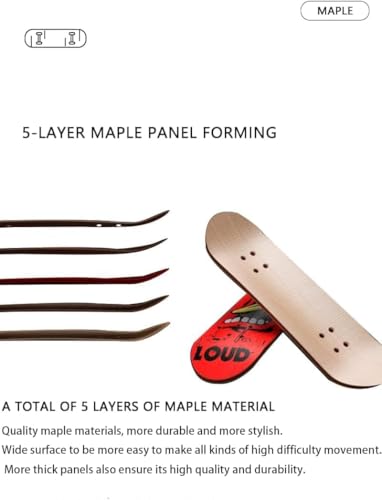 Wooden, pro Fingerboard 29mm Mini handboard、Premium Fingerboard Ideal for Dexterity maneuvers (Human Skeleton) - color: Human Skeleton