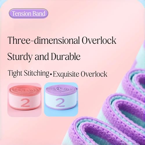 Multi-Loop Stretch Band - Yoga, Pilates, Ballet, and Physical Therapy Stretching Strap for Flexibility, Leg Stretching, and Exercise - Durable Stretching Equipment - color: Pink - 11 Loops