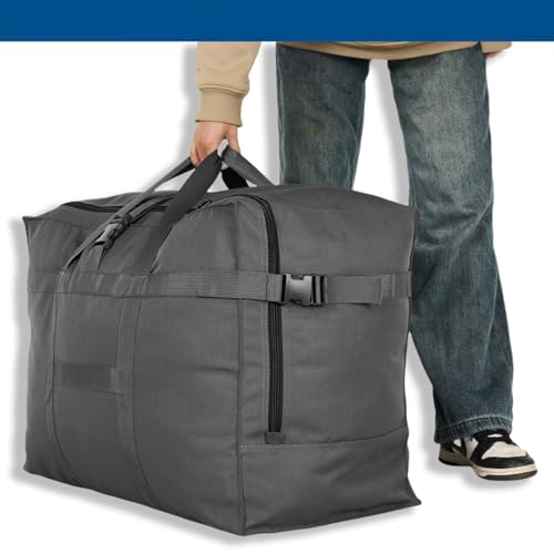 Arxus Large Duffel Bag, Waterproof Carry on Weekend Overnight Storage Bag over Luggage for Airline, Travel, Camping, Moving - color: 120L-Dark Grey