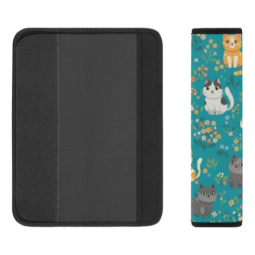Universal Soft and Comfortable Colorful Cats Cherry Seat Belt Shoulder Pad for Kids, Most Cars, 1 Pair Seat Belt Covers Cushion Anti-Slip Pad - color: Pattern 217