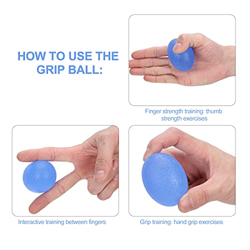 5pcs Grip Strength Trainer, Silicone Hand Exercise Grip Ball Finger Exerciser Stress Balls for Adults Forearm Strengthener for Men, Women & Seniors