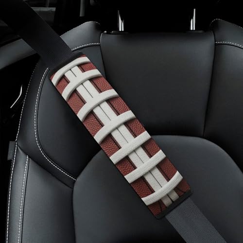 2PCS American Football Fun Traditional Sport Car Seat Straps Shoulder Pads Soft Padded Seat Belt Cushion for Adult Use, Car Seats Pushchair Strollers High Chair Pushchair, Anti-Slip Pad - color: Pattern 1061