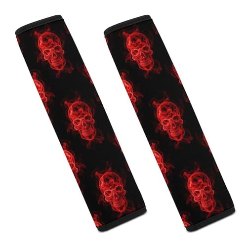 2 Pack Red Skull Car Seat Straps Shoulder Pads Universal Soft and Comfortable Seat Belt Cushion for Adults and Children, Stroller Pushchair High Chair - color: Pattern 920