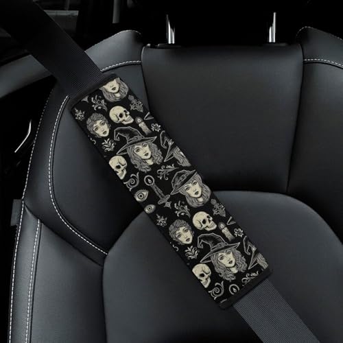 2 Piece Universal Soft and Comfortable Seat Belt Shoulder Pad for Kids, Most Cars, Ouijas Board Gothic Witch Seat Belt Covers Cushion, Neck and Shoulder Support - color: Pattern 393