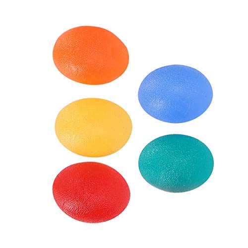 5pcs Grip Strength Trainer, Silicone Hand Exercise Grip Ball Finger Exerciser Stress Balls for Adults Forearm Strengthener for Men, Women & Seniors