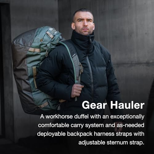 Osprey Transporter Lightweight Travel Duffel Bag - Extra Large Water Resistant Durable Gear Bag for Men and Women - color: Pine Leaf/Earl Grey, style: 120l