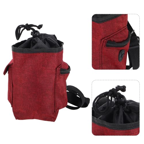 Alasum Bouldering Chalk Bag with Zipper Pocket, Burgundy Climbing Chalk Container for Rock Climbing and Gymnastics, Non-Toxic Pouch for Grip Enhancement and Gear Storage
