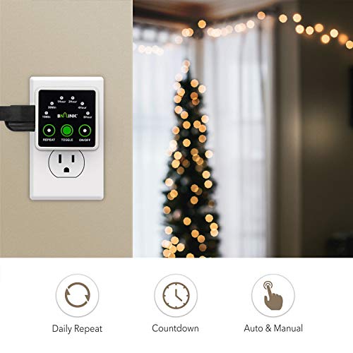 BN-LINK Smart Digital Countdown Timer, Repeat Cycle Timer with 3-Prong Grounded Outlet for Lamps, Light and Home Appliances, 15A/1875W ½ HP - style: Repeat Countdown Timer