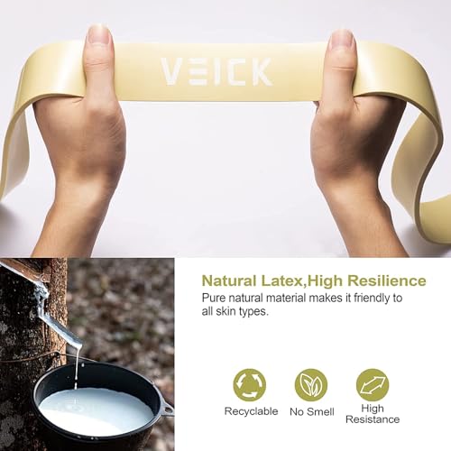 VEICK Pull Up Assist Resistance Bands for Home Gym | 100% Natural Latex, Non Slip Leather Texture, Space Saving, Versatile for Full Body Training, Home Gym - color: Green Set of 4 (0.3-1.1in)