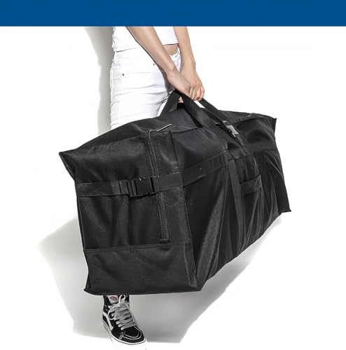 Arxus Large Duffel Bag, Waterproof Carry on Weekend Overnight Storage Bag over Luggage for Airline, Travel, Camping, Moving - color: 180L-Black