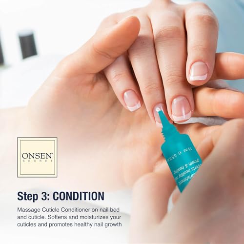 Onsen Secret Nail Care Kit - w/Cuticle Care Serum, Japanese Nail Buffer and Shine Kit - Strengthening & Shining - Spa-Quality Manicure - Organic Ingredients - Long-Lasting Shine - Easy & Safe - 1pk - size: Essential Nail Reboot Kit (Serum)