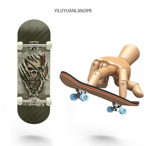 Wooden, pro Fingerboard 29mm Mini handboard、Premium Fingerboard Ideal for Dexterity maneuvers (Human Skeleton) - color: Human Skeleton