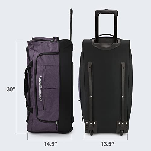 Pacific Gear Duffel Bag with Rolling Wheels - color: Purple, size: 30 inch