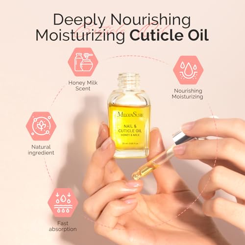 MelodySusie Cuticle Remover Kit 25ML Cuticle Remover Cream and Oil | Cuticle Nipper,Trimmer Pusher,Nail File and Brush for Cuticle Softener & Moisturize Manicure Kit for Nail Care - size: 7Pcs Milk & Honey