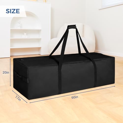 COOLBEBE 60" Sports Duffle Bag - 332L 2PCS Extra Large Travel Duffel Luggage Bag with Upgrade Zipper, Sturdy & Water Resistant Long Duffle Bag for Camping Moving (Black 60inch 2Pack) - size: 60" x 17" x 20" 2Pack