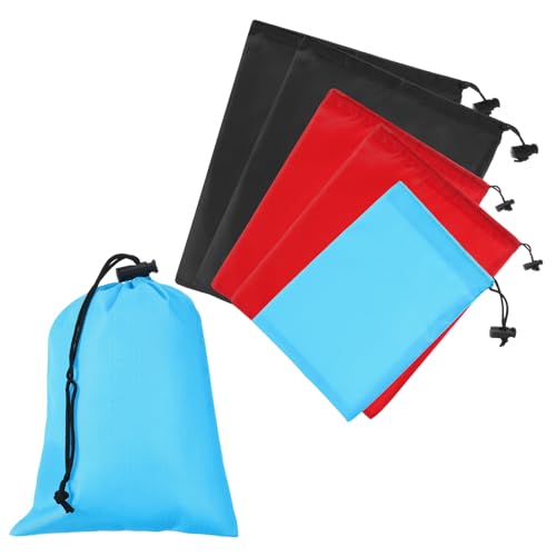 Drawstring Bag with Toggle, Stuff Sack String Waterproof Travel Storage Bags Cinch Stuff Pouch -Fitting for Yoga - color: Sky Blue/Red/Black