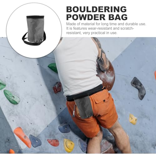 GARVALON Anti-Slip Chalk Bag for Rock Climbing and Bouldering with Wear-Resistant Oxford Fabric and Fleece Material, Portable Powder Bag Suitable for Outdoor Mountaineering and Climbing